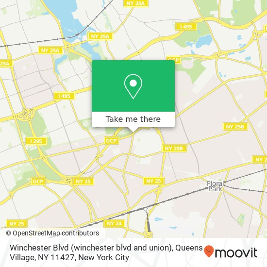 Mapa de Winchester Blvd (winchester blvd and union), Queens Village, NY 11427