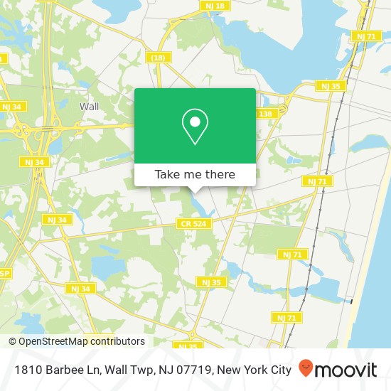 1810 Barbee Ln, Wall Twp, NJ 07719 map