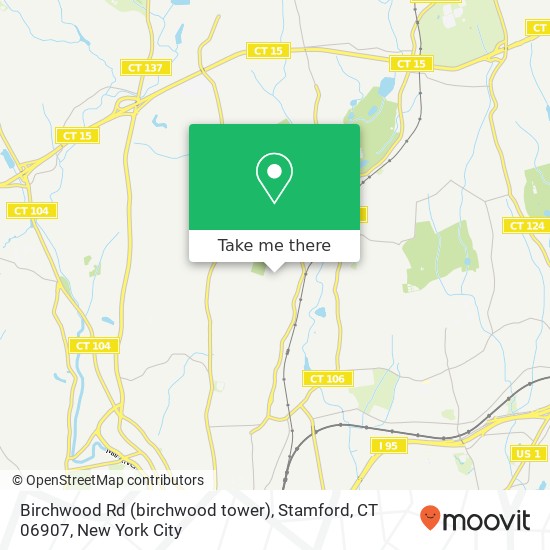 Mapa de Birchwood Rd (birchwood tower), Stamford, CT 06907