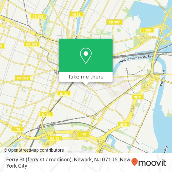 Ferry St (ferry st / madison), Newark, NJ 07105 map