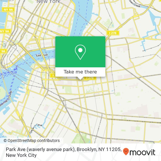 Mapa de Park Ave (waverly avenue park), Brooklyn, NY 11205