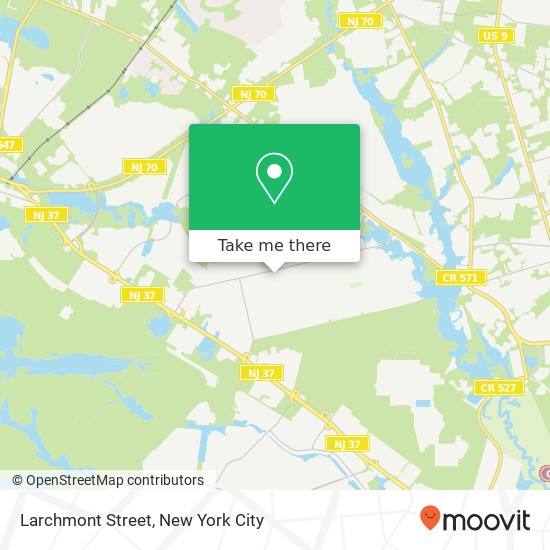 Larchmont Street, Larchmont St, Toms River, NJ 08757, USA map