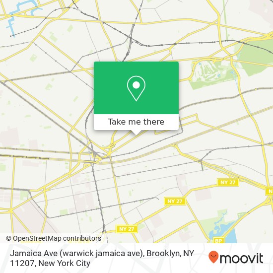 Mapa de Jamaica Ave (warwick jamaica ave), Brooklyn, NY 11207