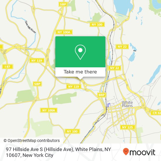 Mapa de 97 Hillside Ave S (Hillside Ave), White Plains, NY 10607