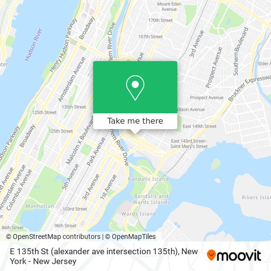 Mapa de E 135th St (alexander ave intersection 135th)