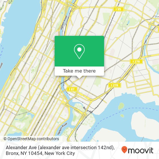 Mapa de Alexander Ave (alexander ave intersection 142nd), Bronx, NY 10454