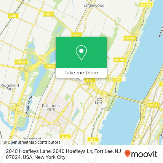 2040 Hoefleys Lane, 2040 Hoefleys Ln, Fort Lee, NJ 07024, USA map