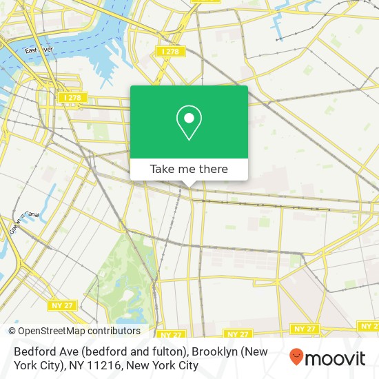 Mapa de Bedford Ave (bedford and fulton), Brooklyn (New York City), NY 11216