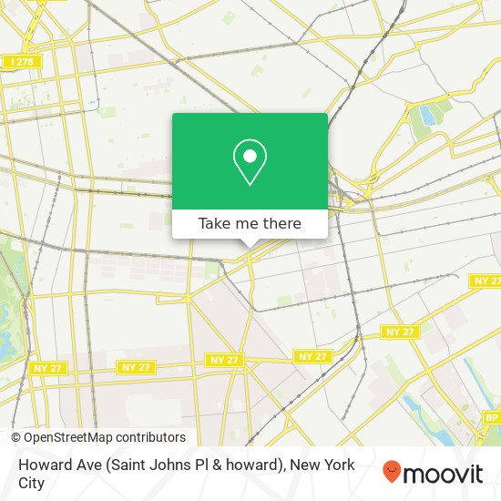 Mapa de Howard Ave (Saint Johns Pl & howard), Brooklyn, NY 11233