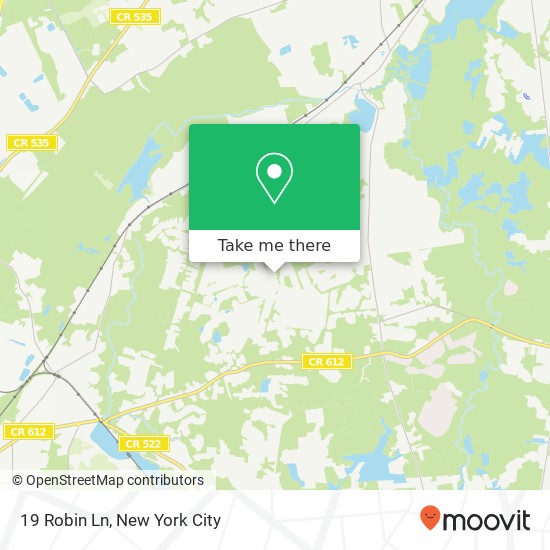 Mapa de 19 Robin Ln, Monroe Twp, NJ 08831