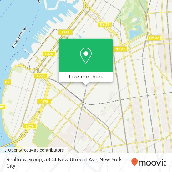Mapa de Realtors Group, 5304 New Utrecht Ave