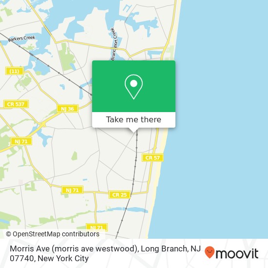 Mapa de Morris Ave (morris ave westwood), Long Branch, NJ 07740