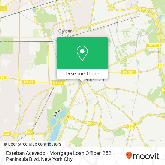 Mapa de Esteban Acevedo - Mortgage Loan Officer, 252 Peninsula Blvd