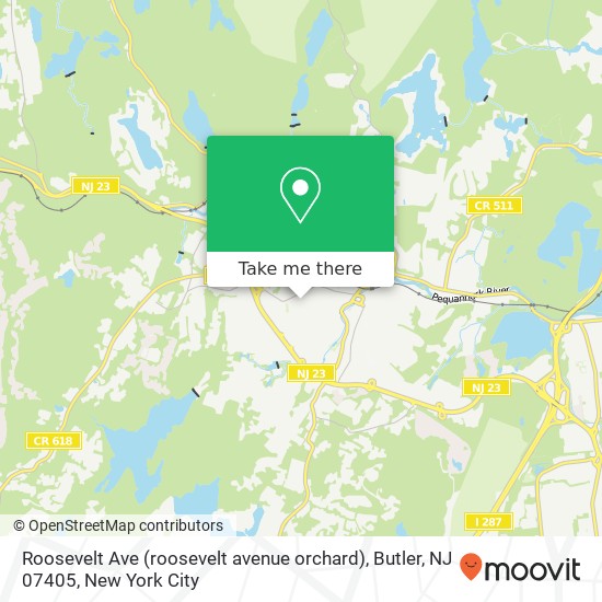 Mapa de Roosevelt Ave (roosevelt avenue orchard), Butler, NJ 07405
