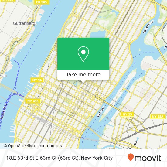 Mapa de 18,E 63rd St E 63rd St (63rd St), New York, NY 10065