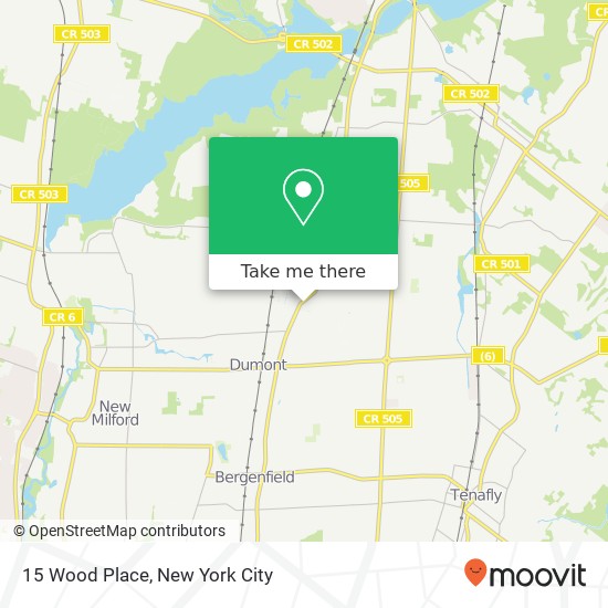 Mapa de 15 Wood Place, 15 Wood Pl, Dumont, NJ 07628, USA