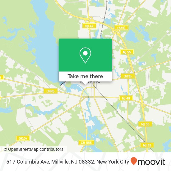 Mapa de 517 Columbia Ave, Millville, NJ 08332