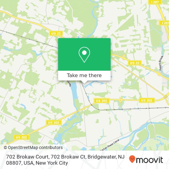 702 Brokaw Court, 702 Brokaw Ct, Bridgewater, NJ 08807, USA map