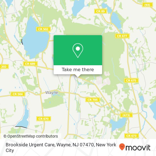 Mapa de Brookside Urgent Care, Wayne, NJ 07470