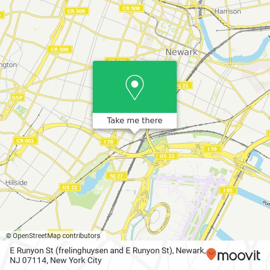 E Runyon St (frelinghuysen and E Runyon St), Newark, NJ 07114 map