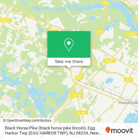 Black Horse Pike (black horse pike lincoln), Egg Harbor Twp (EGG HARBOR TWP), NJ 08234 map