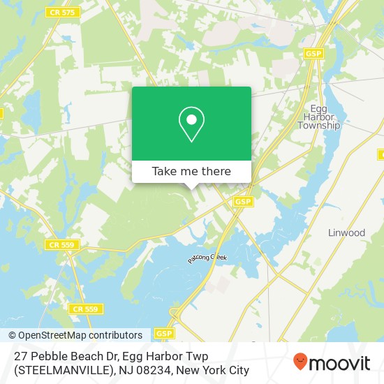 27 Pebble Beach Dr, Egg Harbor Twp (STEELMANVILLE), NJ 08234 map