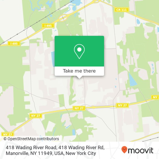 418 Wading River Road, 418 Wading River Rd, Manorville, NY 11949, USA map