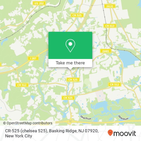 Mapa de CR-525 (chelsea 525), Basking Ridge, NJ 07920