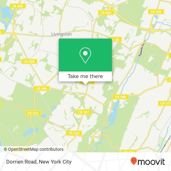 Mapa de Dorrien Road, Dorrien Rd, Livingston, NJ 07039, USA