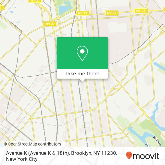 Mapa de Avenue K (Avenue K & 18th), Brooklyn, NY 11230