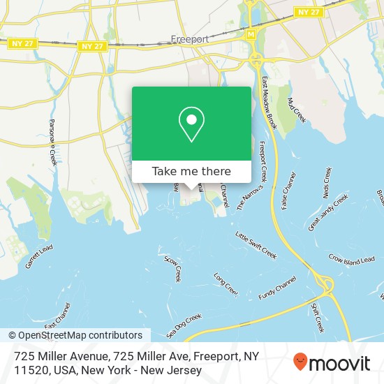 725 Miller Avenue, 725 Miller Ave, Freeport, NY 11520, USA map