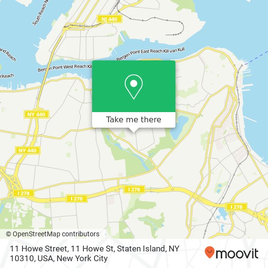 Mapa de 11 Howe Street, 11 Howe St, Staten Island, NY 10310, USA