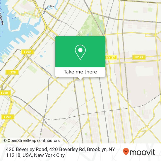 420 Beverley Road, 420 Beverley Rd, Brooklyn, NY 11218, USA map