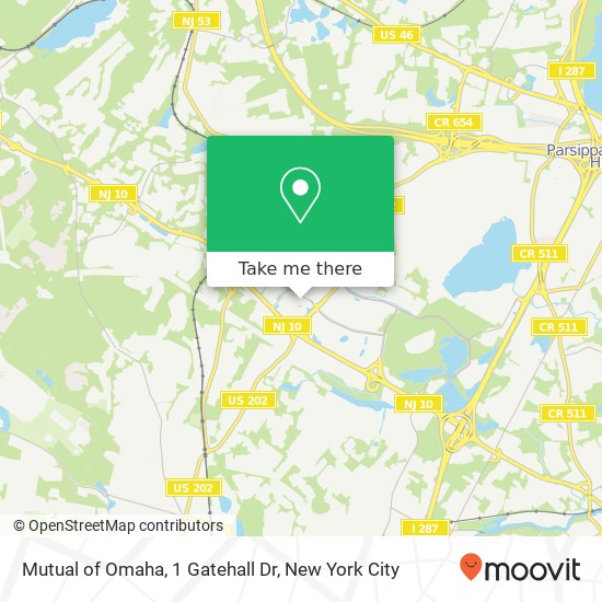 Mapa de Mutual of Omaha, 1 Gatehall Dr