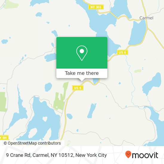 Mapa de 9 Crane Rd, Carmel, NY 10512
