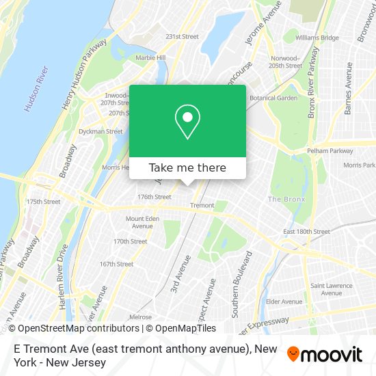 E Tremont Ave (east tremont anthony avenue) map