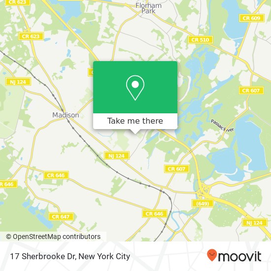 Mapa de 17 Sherbrooke Dr, Florham Park, NJ 07932