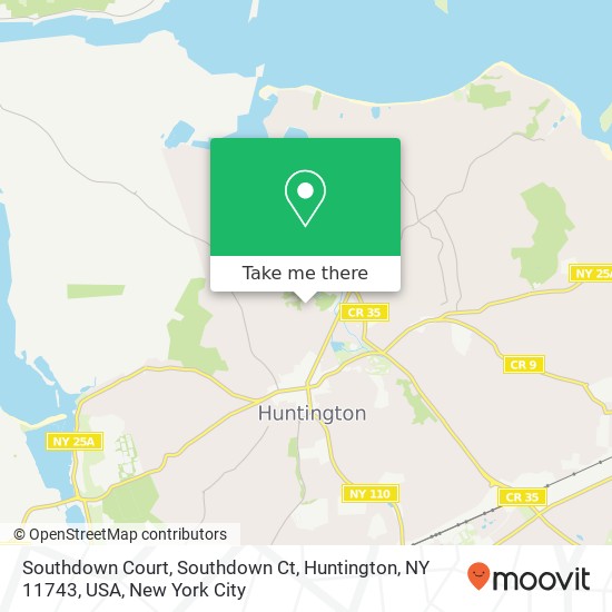 Mapa de Southdown Court, Southdown Ct, Huntington, NY 11743, USA