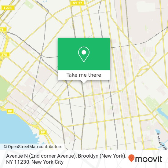 Mapa de Avenue N (2nd corner Avenue), Brooklyn (New York), NY 11230