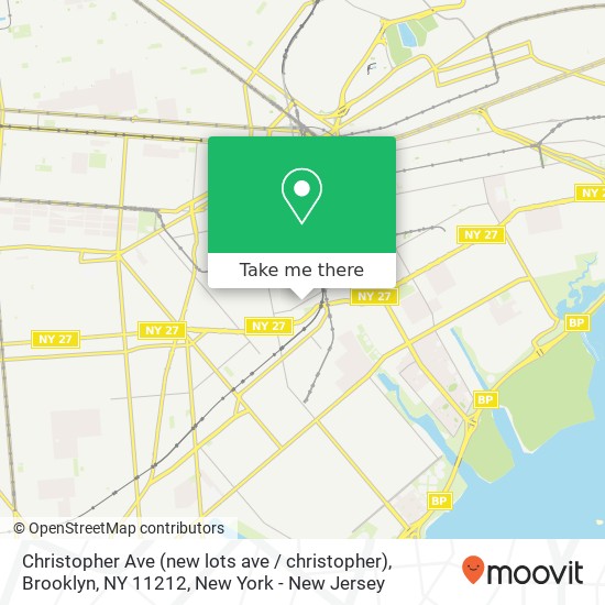 Mapa de Christopher Ave (new lots ave / christopher), Brooklyn, NY 11212
