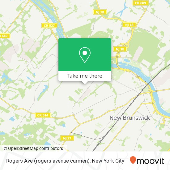 Mapa de Rogers Ave (rogers avenue carmen), Somerset, NJ 08873