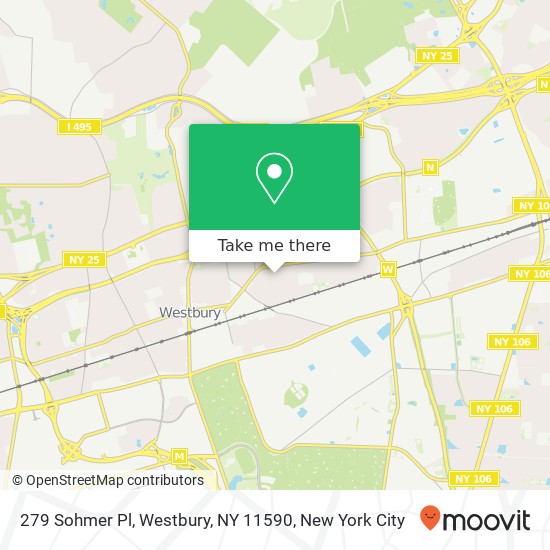 Mapa de 279 Sohmer Pl, Westbury, NY 11590