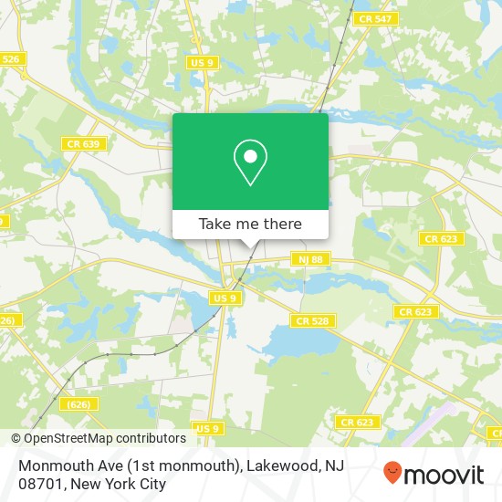 Mapa de Monmouth Ave (1st monmouth), Lakewood, NJ 08701