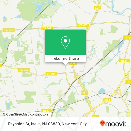 Mapa de 1 Reynolds St, Iselin, NJ 08830