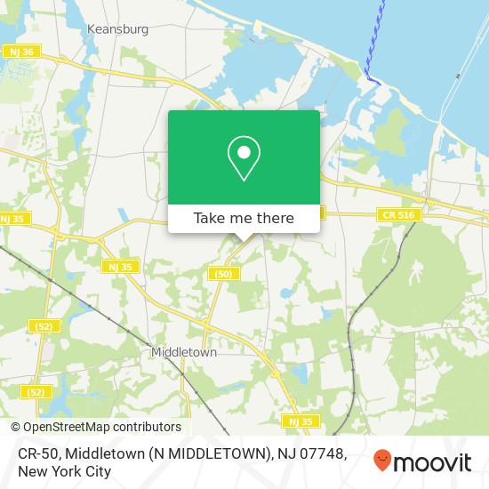 Mapa de CR-50, Middletown (N MIDDLETOWN), NJ 07748