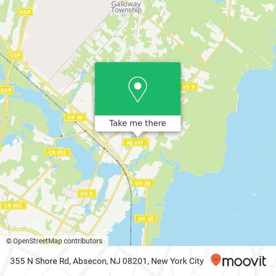 Mapa de 355 N Shore Rd, Absecon, NJ 08201