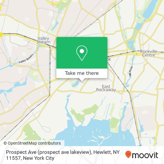 Mapa de Prospect Ave (prospect ave lakeview), Hewlett, NY 11557