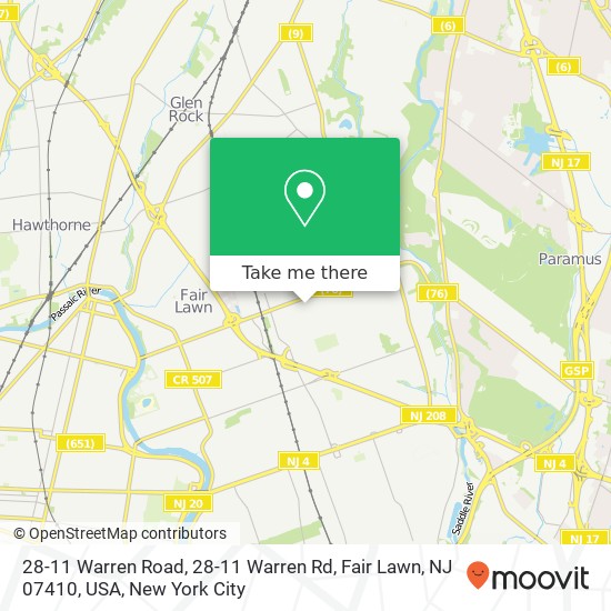 28-11 Warren Road, 28-11 Warren Rd, Fair Lawn, NJ 07410, USA map