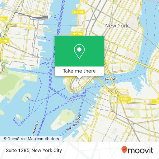 Mapa de Suite 1285, 44 Wall St Suite 1285, New York, NY 10005, USA