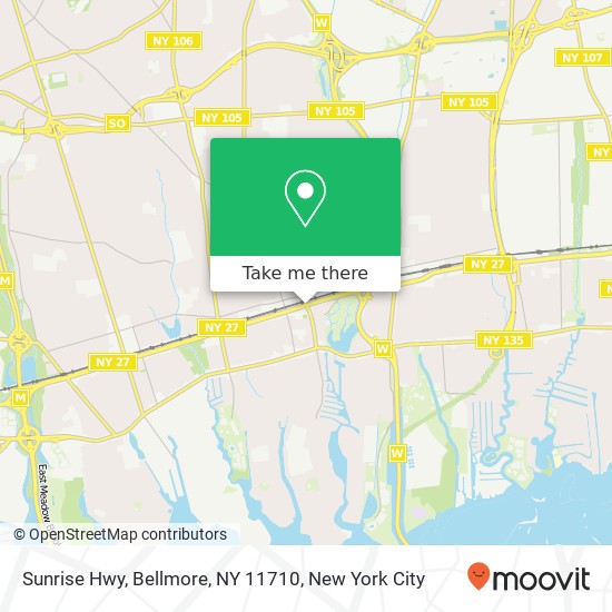 Mapa de Sunrise Hwy, Bellmore, NY 11710